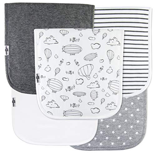 Baby Burp Cloths for Boys and Girls 5 Pack, Large 21"x10", Triple Layer, 100% Organic Cotton, Thick, Soft and Absorbent Towels, Burping Rags for Newborns, Baby Shower Gift by TheAZBaby