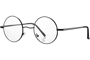 COASION Vintage Round Clear Glasses Small Metal Frame Non Prescription Lens Eyeglasses
