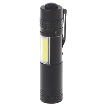 Angel 12000 Lumen Mini Flashlight XPE+COB LED Torch Lamp Penlight AA/14500 4 Modes in Black