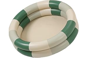 SPYMINNPOO Cute Inflatable Pool Baby Blow Up Swimming Pool Family, Thickened Water Pool, Space Saving Design (Green Stripe)