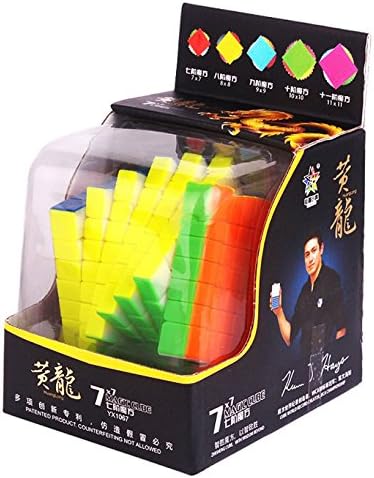 ZHISHENG 7x7x7 to 11x11x11 Speed Cube Stickerless Pro Improve training Magic Cube Puzzles toy (7x7x7, rainbow)