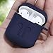 LIKDAY AirPods Case with Strap Protective Silicone Cover with Carabiner for Apple Airpods Accessories (Midnight Blue)