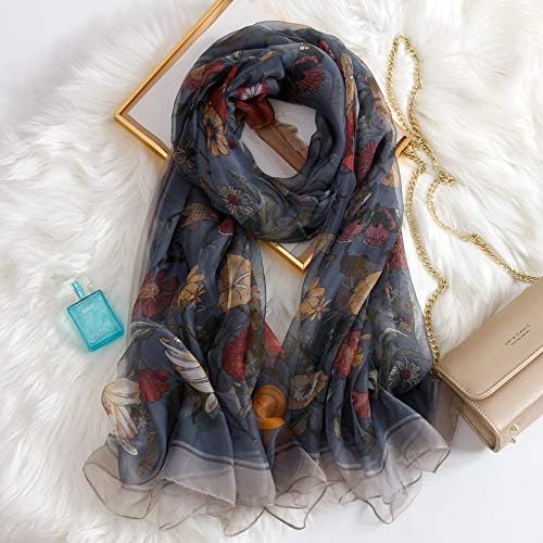 Ujuku Yarn Long Silk Scarf Shawl Yarn Multi-Functional