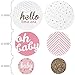 Big Dot of Happiness Hello Little One - Pink and Gold - Girl Baby Shower Giant Circle Confetti - Party Decorations - Large Confetti 27 Count