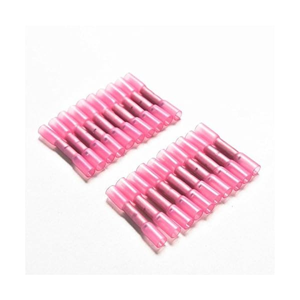 Fotag-100pcs-Insulated-Heat-Shrink-Wire-Crimp-Butt-Terminal-Connectors-Electrical-Waterproof-Marine-Automotive-Grade-Set-Connector-With-Case-22-18AWG-Red