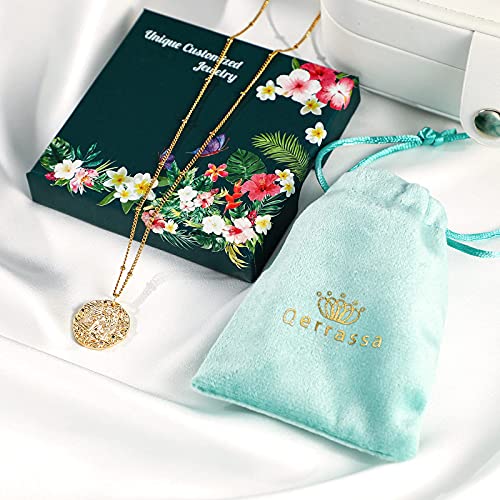 Qerrassa Star Sign Necklace For Women Coin Zodiac Necklaces Girls Virgo Scorpio Gemini Libra Leo Sagittarius Capricorn Taurus Aries Aquarius Cancer Pisces Gold Charms Layered Personalised Jewellery…