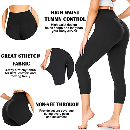 Soft Capri Leggings for Women - High Waisted Tummy