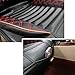 Amooca Universal Front Rear Car Seat Cushion Cover Black 6pcs Full Set Needlework PU Leather