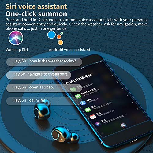 Écouteurs Bluetooth 5.0 Ecouteurs Sans Fil TWS Son Stéréo avec Étui de Chargement Portable Oreillette Bluetooth IPX7 Étanche Casque Sport avec Microphones Intégrés pour Android et iOS