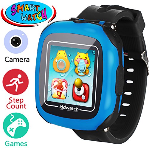 Kids Smart Watches with Games 1.5" Touch Fitness Activity Tracker Pedometer Step Count Wristwatch Digital Timer Alarm Stop Sports Watch Health Monitor Outdoor Christmas Gift for Boy Girl (Black)