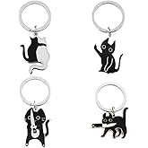 Elechobby Funny Cat Keychain, Key Ring, Gift for Cat Lovers