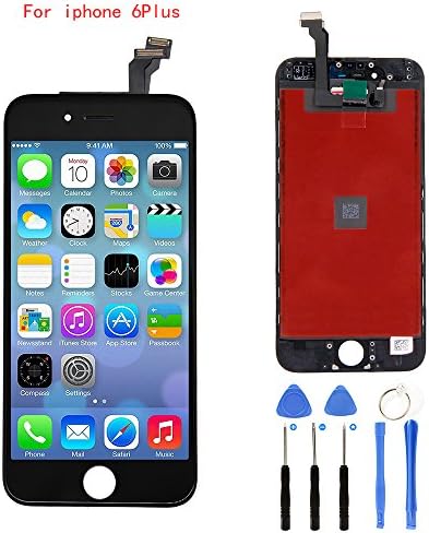 iphone 6 plus Screen Replacement,LCD Screen Repair Kit, Display Touch Screen Digitizer Frame Assembly For iPhone 6 Plus 5.5 inch (Black)
