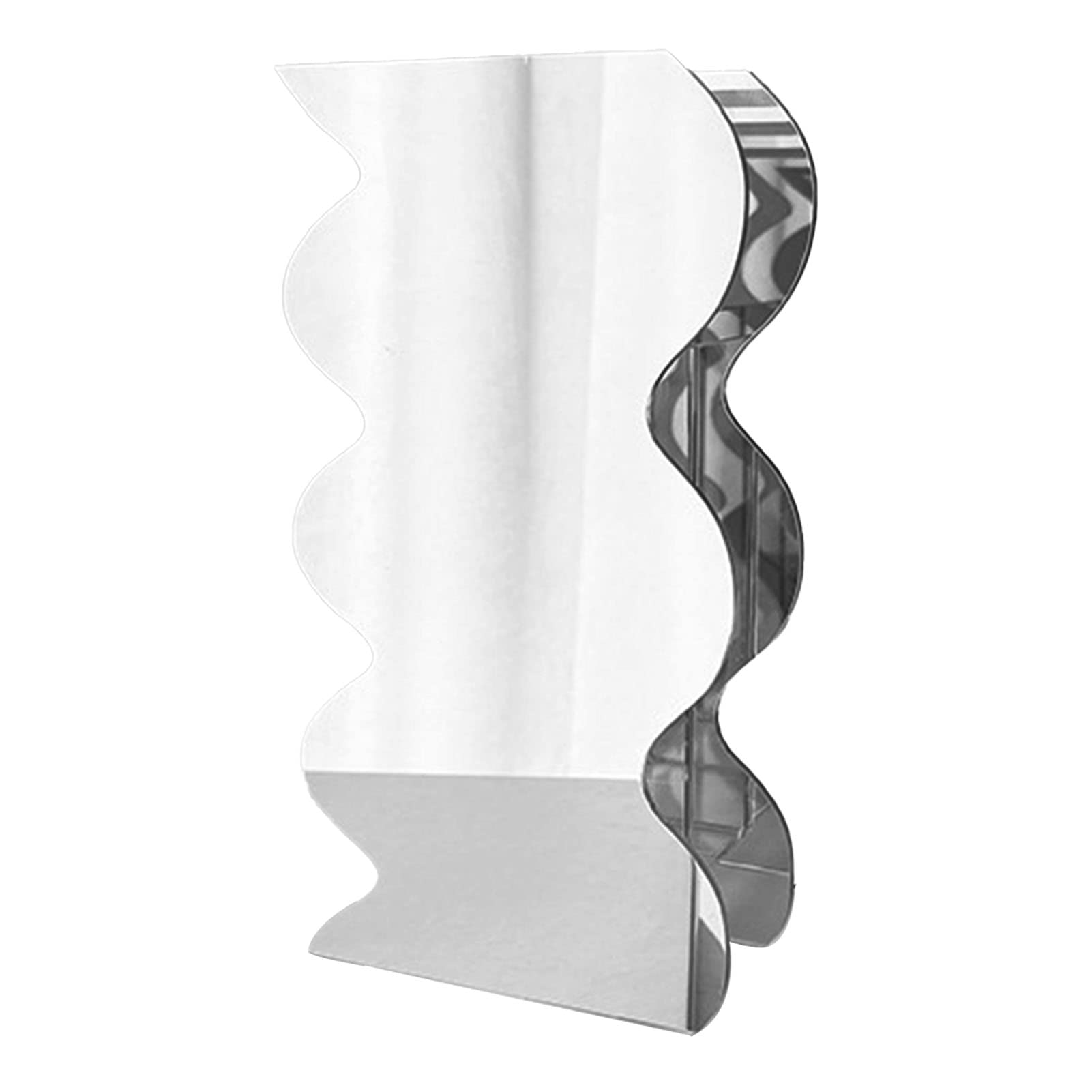 Naroote Acrylic Flower Vase, Many Uses Mirror Vase, Clear Wavy Shape Modern Waterproof Vase for Office Decoration (Mirror)