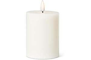 Abbott Collection Luxlite LED Flameless Wax Pillar Candle - Sand (3x4 H)