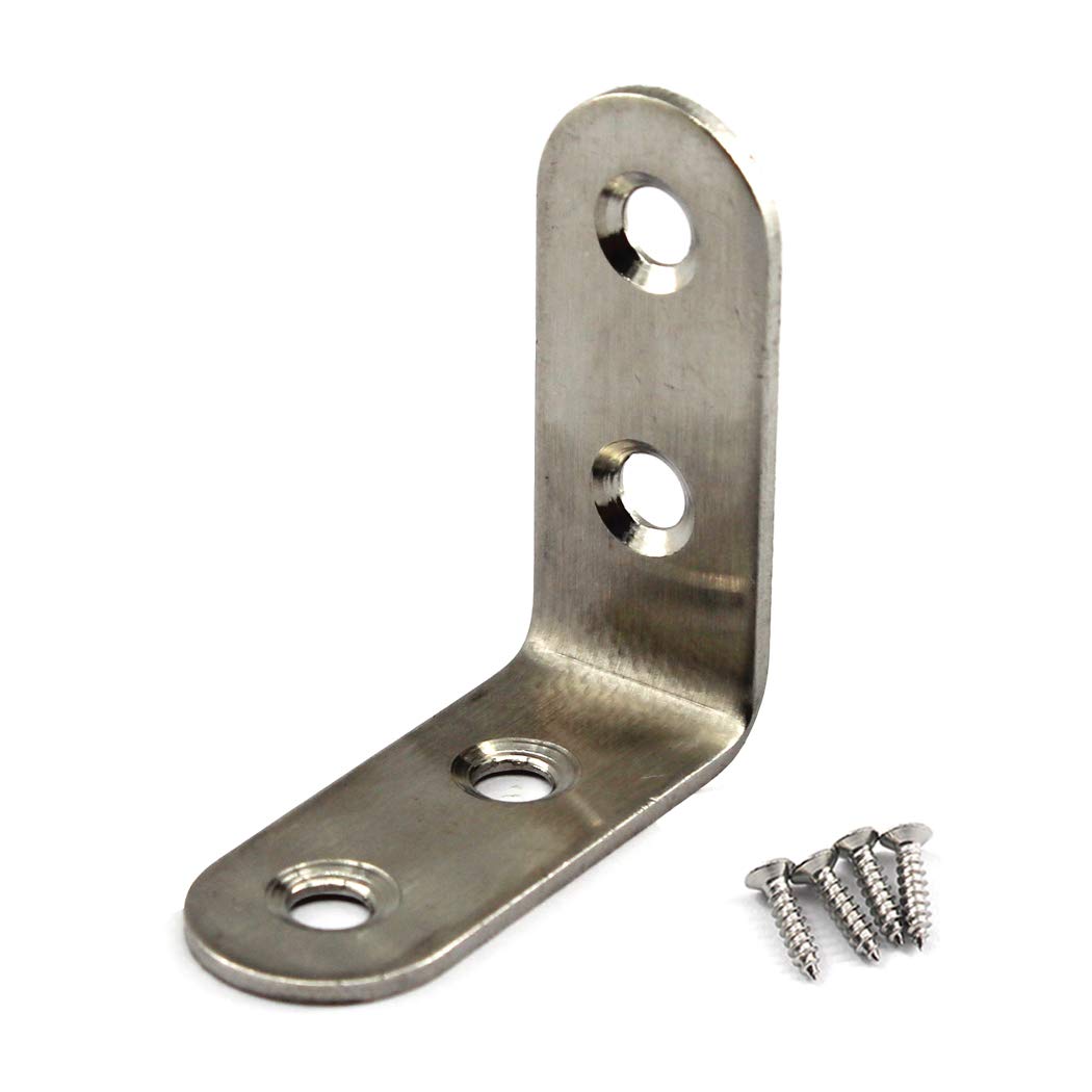 (20 Pieces) 40x40x2mm Angle Connector Corner Brackets (Thickness 2mm) Stainless Steel L Shape Brace Brackets with Screws