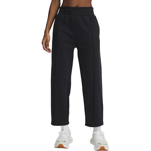 Under Armour - Womens Rival FLC Pintuck Ankle Pant, Color Black