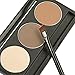 CCbeauty 3 Color Eyebrow Powder with Brush and Mirror Kit Eyebrow Concealer Cream Waterproof Brow Makeup Contour Palette,Light Brown