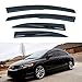 LQQDP Set of 4 JDM 3D Wavy MU Style Front+Rear Smoke Sun/Rain Guard Outside Mount Tape-On Acrylic Window Visors For 06-11 Honda Civic 4-Door Sedan