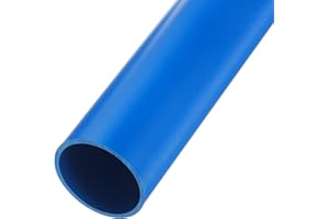 Rebower 1-3/4" x 2" PVC Pipe 14" Plastic Rigid Tubing Round High Impact Drain Pipe, [for Greenhouse Garden Home HVAC Plumbing] - 45.2mm x 50mm / Blue