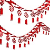 Chinese New Year Decorations Fu Chinese Spring Festival Home D&eacute;cor Good Luck Red Hanging Garland for Living Room Bedroom Restaurant Decoration 6 Pack