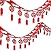Chinese New Year Decorations Fu Chinese Spring Festival Home D&eacute;cor Good Luck Red Hanging Garland for Living Room Bedroom Restaurant Decoration 6 Pack primary