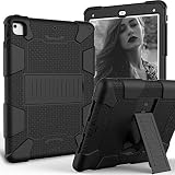 LLcase iPad 9.7 2018 2017 Case/iPad Pro 9.7 Case/iPad Air2 Case,Heavy Duty Three Layer Shockproof Rugged Armor Full-Body Protective Cover with Kickstand for 9.7 Inch iPad 6th/5th Gen,Black
