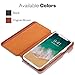 KAVAJ iPhone X/XS Case Leather Dallas Cognac-Brown, Supports Wireless Charging (Qi), Slim-Fit Genuine Leather iPhone X Wallet Case Leather Flip Case Folio with Business Card Holder Cover Book