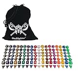 Skull Splitter Dice- One Pound Bag- 126 Polyhedral RPG Dice- 18 Complete Sets- Velvet Pouch Included