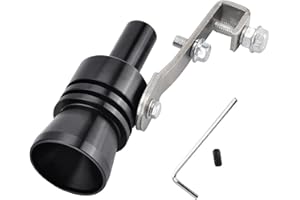 GOWXS LOUDER Aluminum Alloy Universal Turbo Whistle,Turbo Sound Exhaust Muffler Pipe Whistle Car Roar Maker, Car Tail Whistle,Car Blow off valve Tip Simulator Whistler (L_Black)