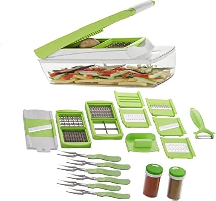Speedwell 20 in 1 Fruit & Vegetable Graters, Slicer, Chipser, Dicer, Cutter, Chopper (6 Forks Spoons & 2 Spice Jar)