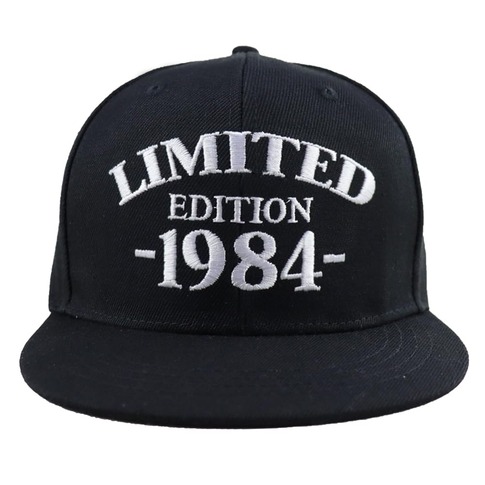 Photo 1 of OASCUVER 40th Birthday Gifts for Men Women, Vintage 1984 Limited Edition Hat, Flat Brim Snapback Baseball Cap, Birthday Decorations for Him Her Boys Dad