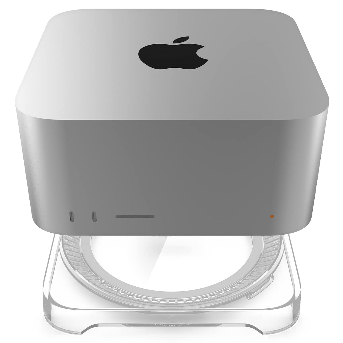 Spigen LD202 Mac Studio Stand with Built in Air Filter Compatible with Mac Studio M4 Max, M3 Ultra, M2 Max, M2 Ultra, M1 Max, M1 Ultra - Crystal Clear