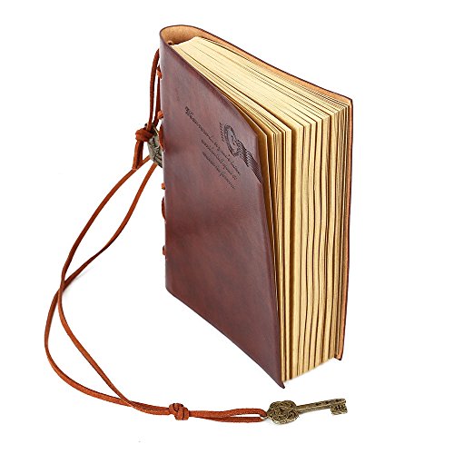 Leather Writing Journal Notebook, EvZ Classic Key Bound Retro Vintage