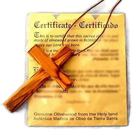 Large Christian Cross Olive Wood Pendant HJW