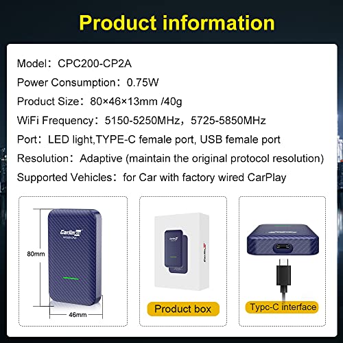 2023 Carlinkit 4.0 carplay Wireless Adapter, 2 in 1 no lag, auto Link