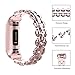 Wearlizer Compatible with Charge 3 Bands for Fitbit Charge 4 Band Women Metal Replacement Charge 3 hr Band Accessories Strap Bracelet Bangle Rose Gold