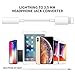2-Pack Lighting to 3.5mm Earphones/Earbuds Jack Adapter Aux Cable Headphones/Headsets Converter Accessories Support iOS 12/11-Upgraded Compatible with iPhone Xs MAX/XR/X/8/8 Plus/7/7 Plus/ipad/iPodthumb 4