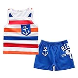 LittleSpring Little Boys' Shorts Set Summer Striped