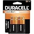 Duracell Coppertop 9V Battery, 4 Count (Pack of 1), Long-lasting All-Purpose Alkaline 9V Batteries for Household and Office D