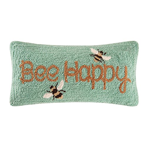 C&F Home Bee Happy Hooked Pillow, Yellow