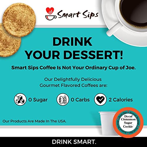 Smart Sips, Decaf Cinnamon Sugar Cookie Gourmet Coffee, 24 Count for Keurig Kcup Brewers