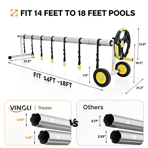VINGLI Pool Cover Reel Set Pool Solar Cover Reel For Inground Swimming