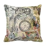 Allforyou 16 X 16 Inches Bedding Pillow Case Home Decoration Square Decorative Cushion Cover Pillowcase Cheshire Cat Alice In Wonderland Pillowcase