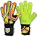 Renegade GK Fury Volt Goalie Gloves with Pro-Tek Finger Spines | 4mm Giga Grip & 4mm Duratek | Neon Yellow, Orange, Black Soccer Goalkeeper Gloves (Size 7, Youth, Flat Gecko Cut, Level 4)