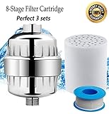 Shower Filter, Hy-Fung Universal Water Purifier with Replacement Cartridge, Teflon Tape, Remove Chlorine, Sediments, Purify Water, Boosts Skin and Hair Health(Chrome Plated Finish)