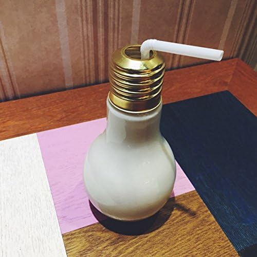 DOOMEE Creative bottle, Novelty bottle, Light Bulb Lamp Glass Cup, Juice Cup, Glassware Coffee Mug, Glass Bottle