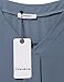 Youtalia Women 3/4 Sleeve Tops, Ladies Chiffon V Neck Blouse Pleated Curved Hem Casual Tunic Tops (XX-Large, Blue Grey)