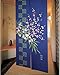 SMJAITD Retro Traditional Blue Background Chinese Pine Tree Bamboo Plum Flower Pattern Door Curtain Children Room Curtain 85cm by 150cm