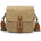 peacechaos Vintage DSLR/SLR Camera Bag - Protective Case for Camera and Lens - Sling Shoulder Bag for Photography