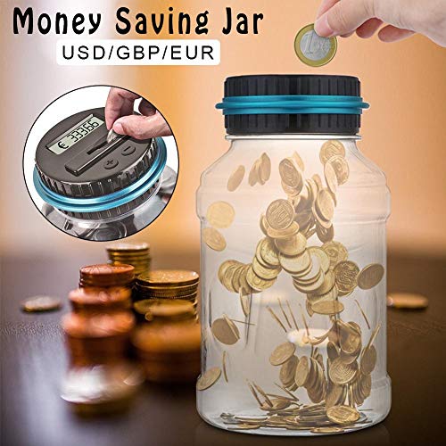 Calmson Piggy Bank Digital Counting Coin Bank Creative Large Money Saving Box Jar Bank LCD Display Coins Saving Gift